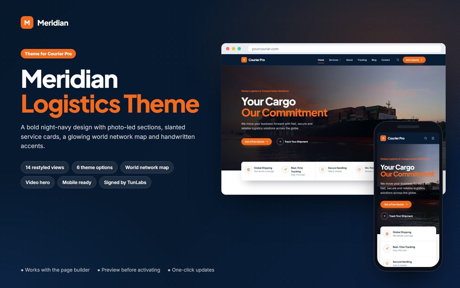 Meridian - Bold Logistics Theme for Courier Pro